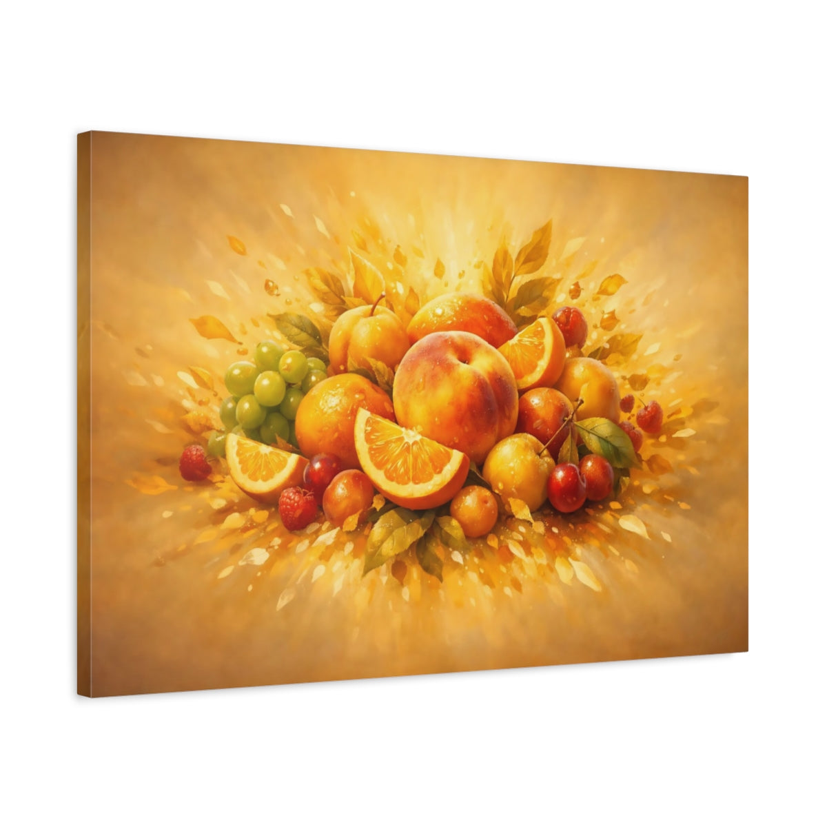 Golden Glow Fruit Art Arrangement Nature - Canvas Wall Art Print