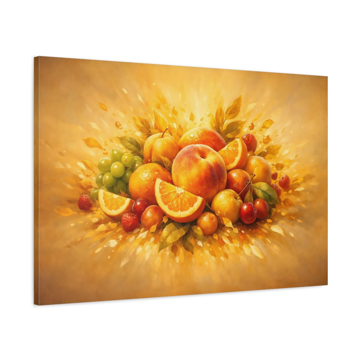 Golden Glow Fruit Art Arrangement Nature - Canvas Wall Art Print