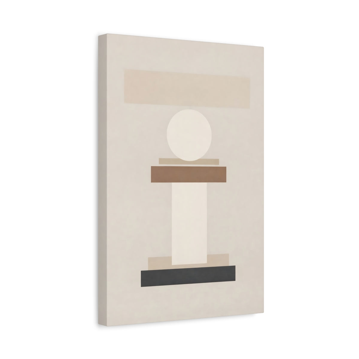Abstract Geometric Shapes Brown And Black - Canvas Wall Art Print