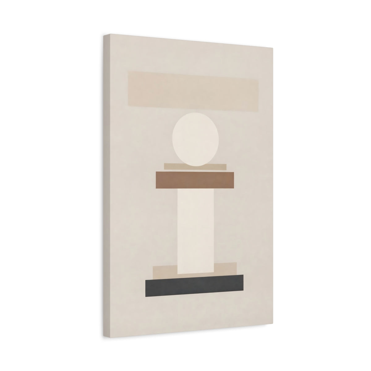Abstract Geometric Shapes Brown And Black - Canvas Wall Art Print
