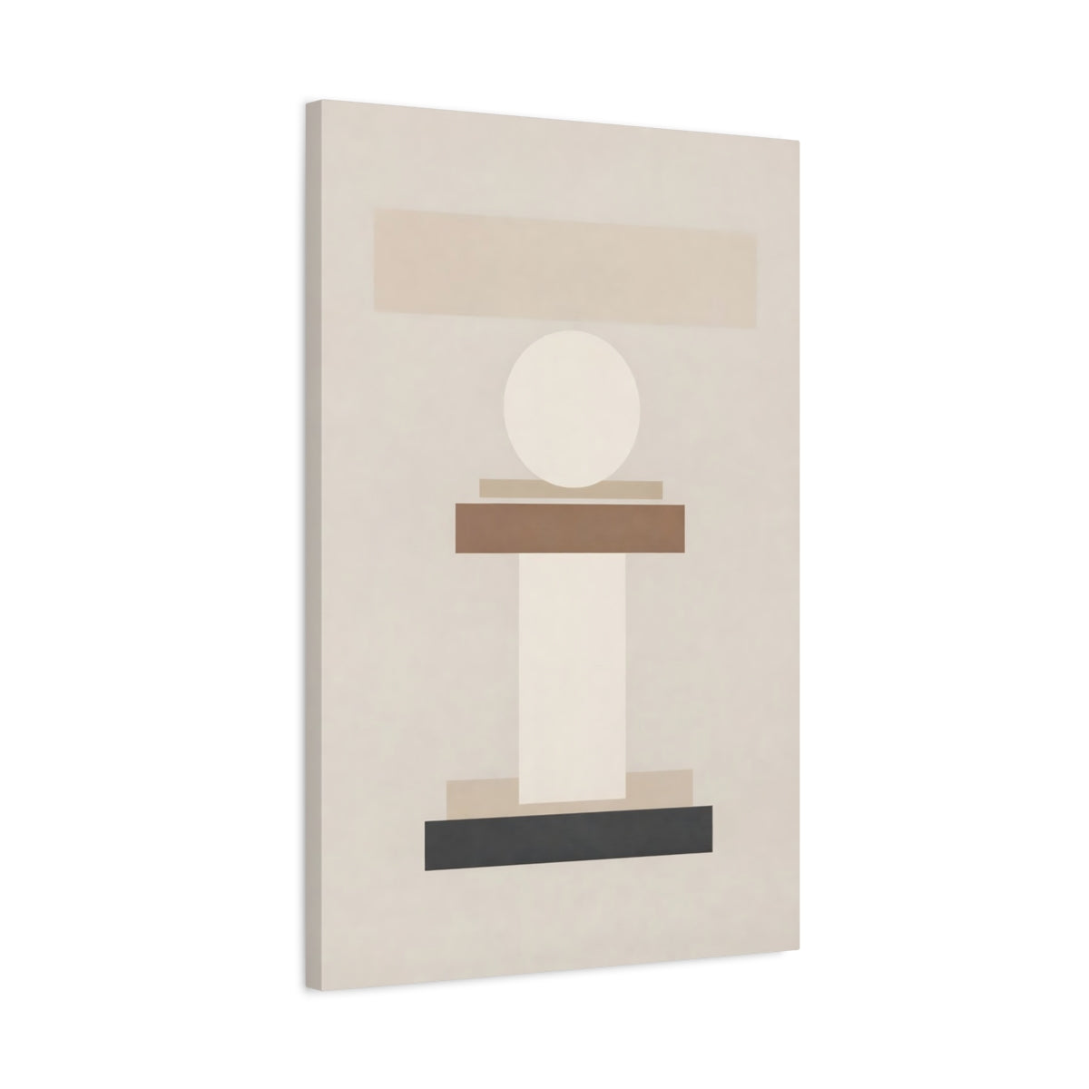 Abstract Geometric Shapes Brown And Black - Canvas Wall Art Print