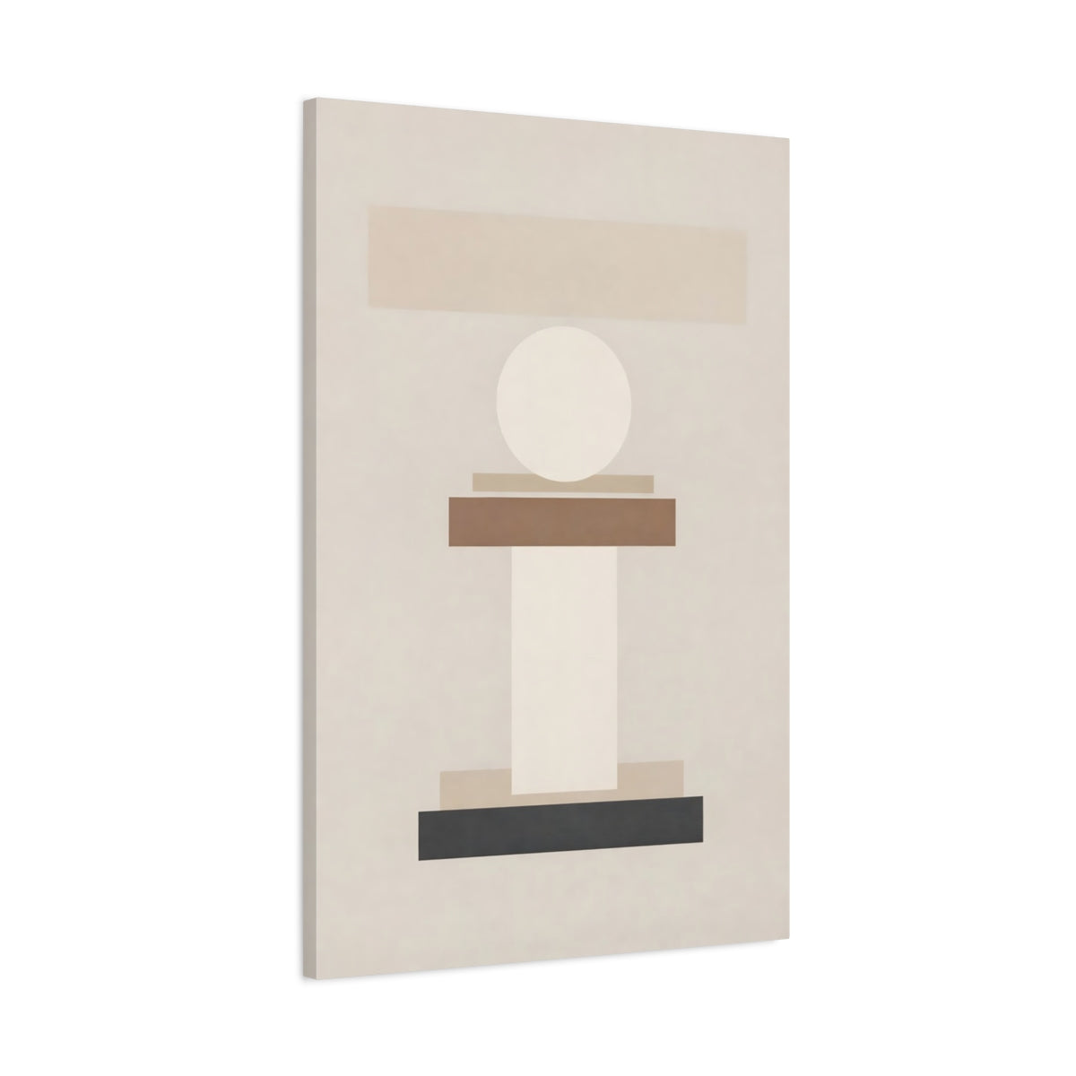 Abstract Geometric Shapes Brown And Black - Canvas Wall Art Print
