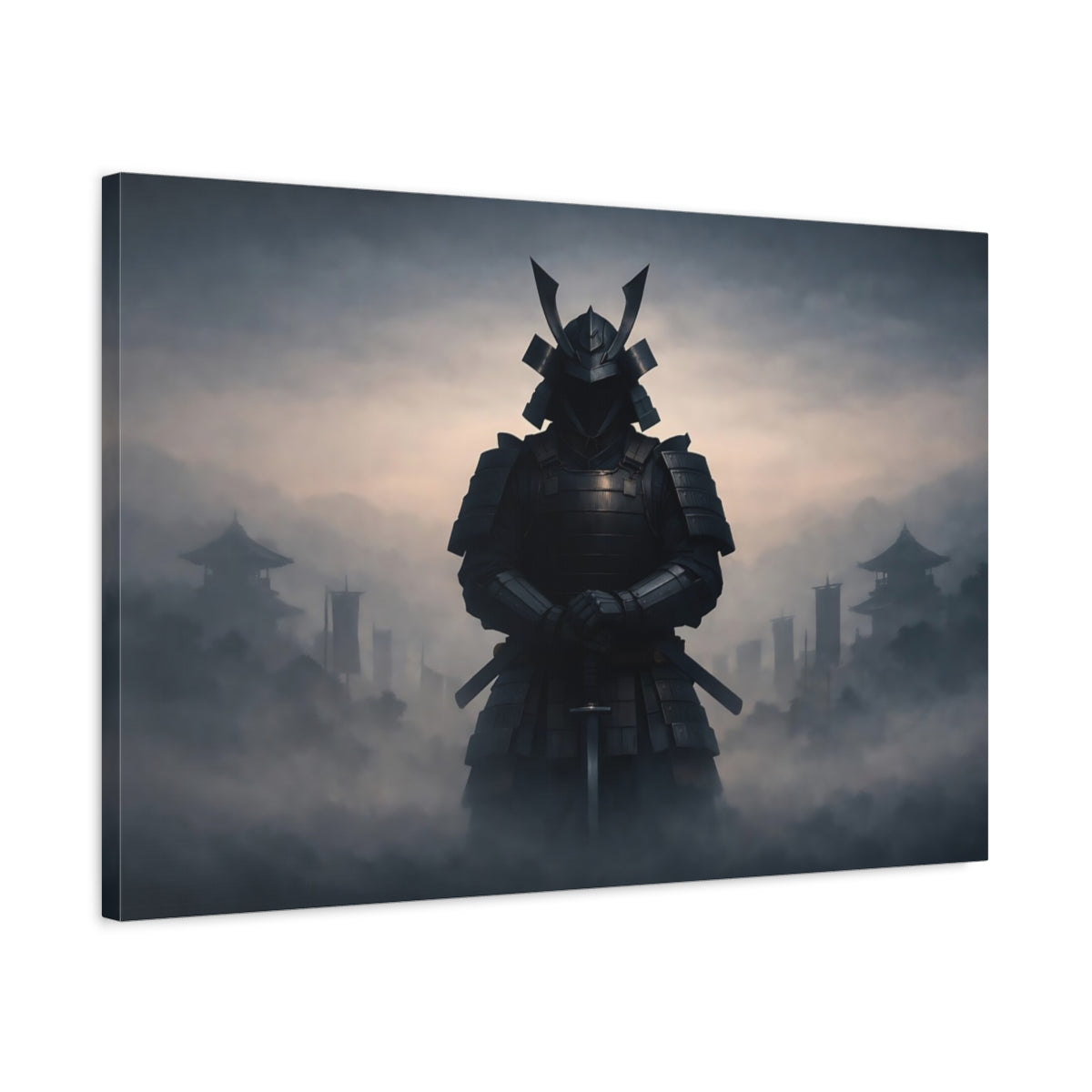 Geometric Samurai Armor Vintage - Canvas Wall Art Print
