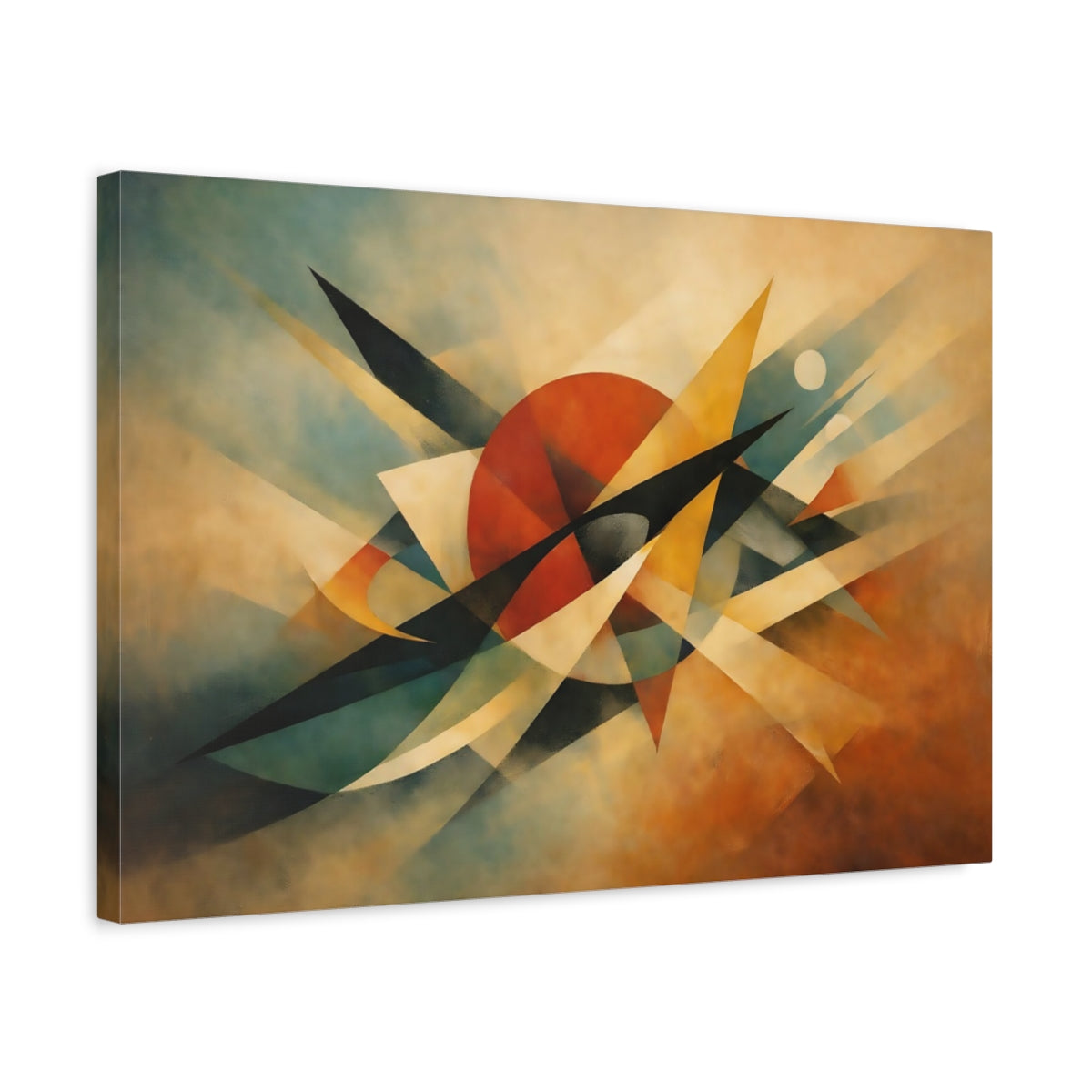 Vintage Dynamic Abstract Geometric Forms - Canvas Wall Art Print