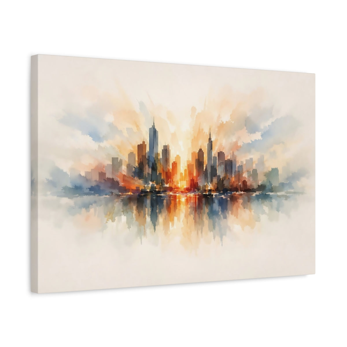 Tableau sur toile - Aquarelle abstraite d'un paysage urbain