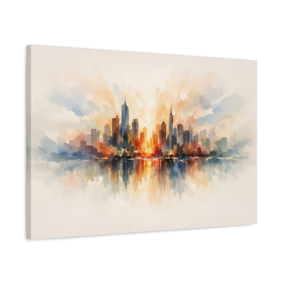 Tableau sur toile - Aquarelle abstraite d'un paysage urbain