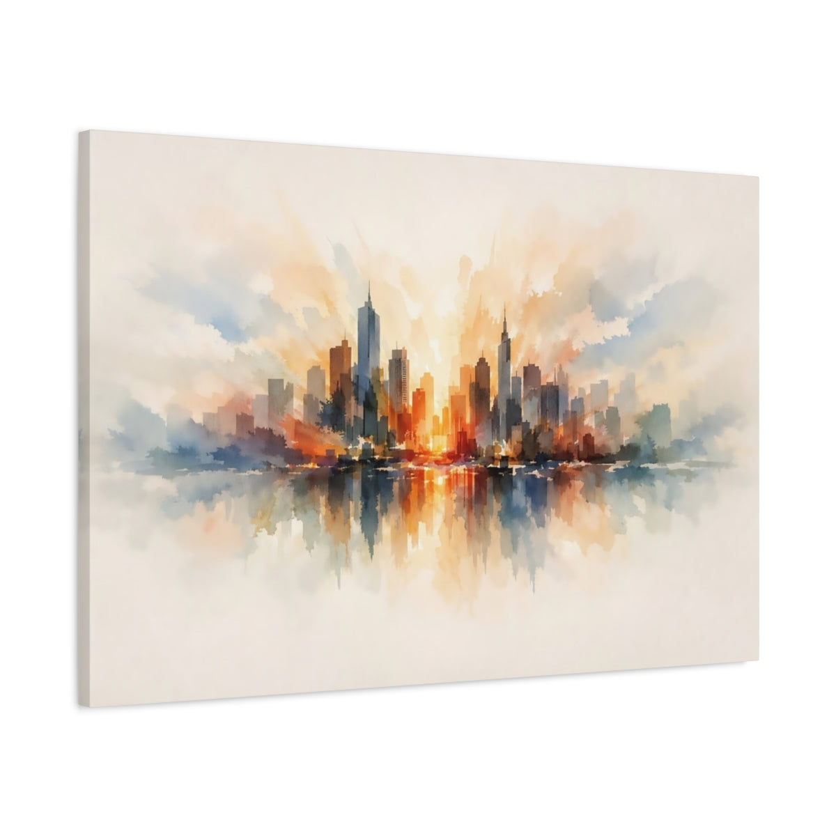 Tableau sur toile - Aquarelle abstraite d'un paysage urbain