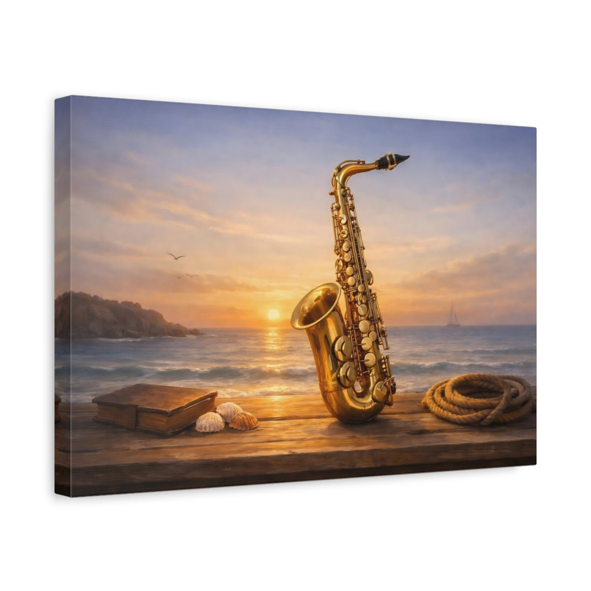 Seascape Saxophone Nature - Canvas Wall Art Print