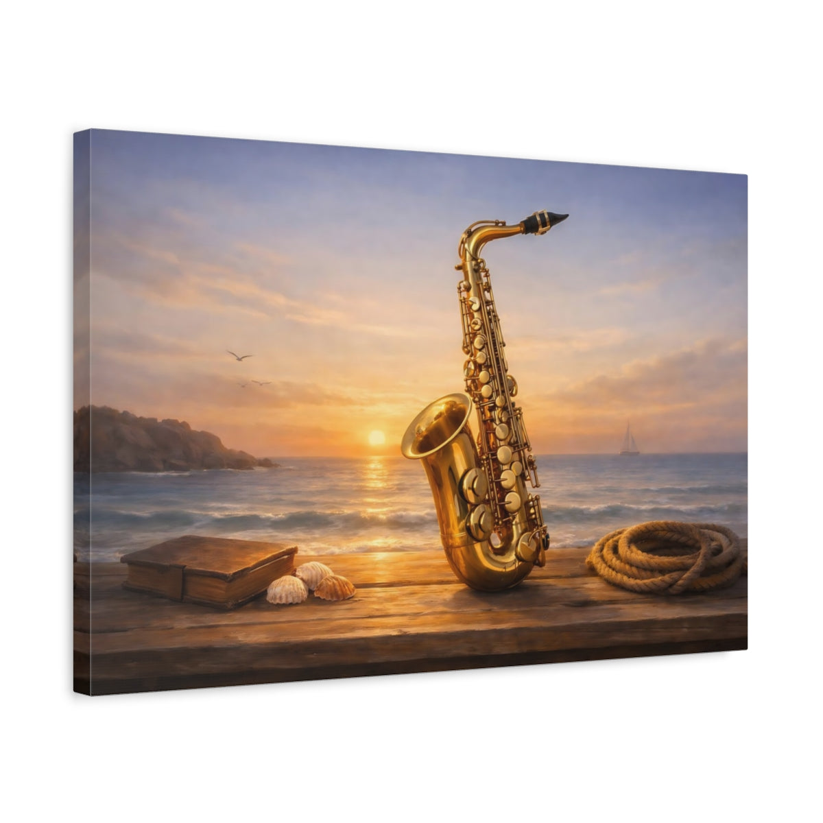 Seascape Saxophone Nature - Canvas Wall Art Print