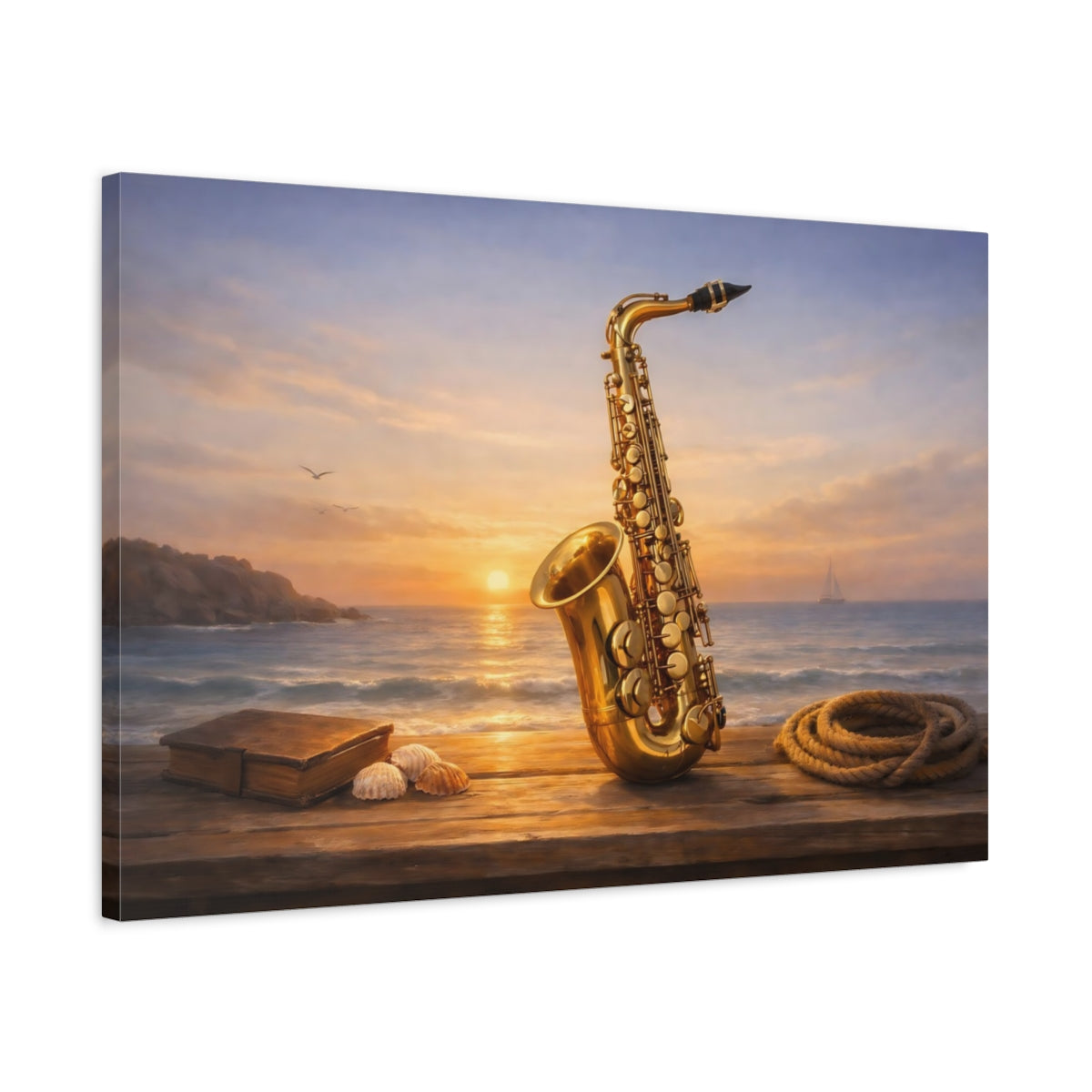 Seascape Saxophone Nature - Canvas Wall Art Print