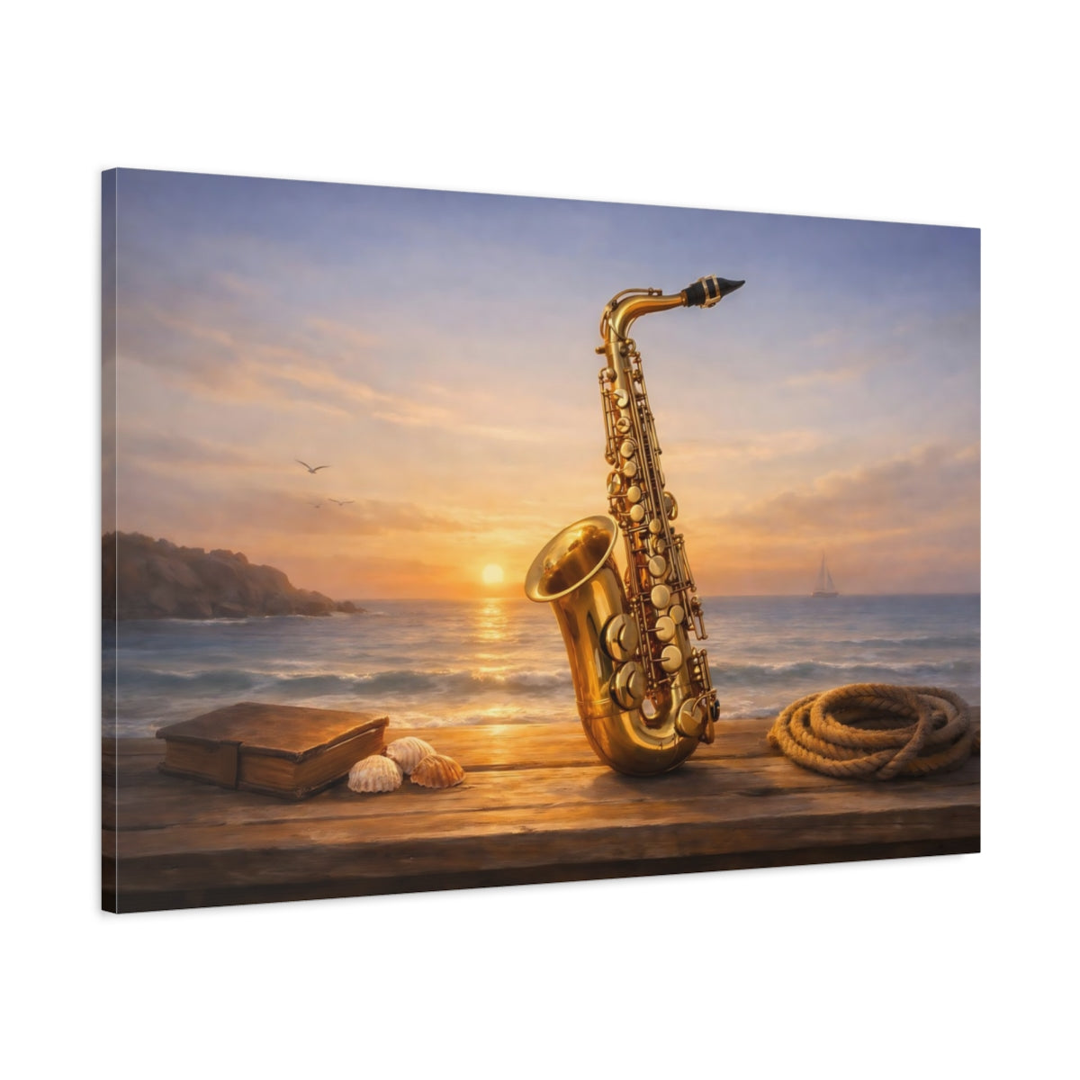 Seascape Saxophone Nature - Canvas Wall Art Print