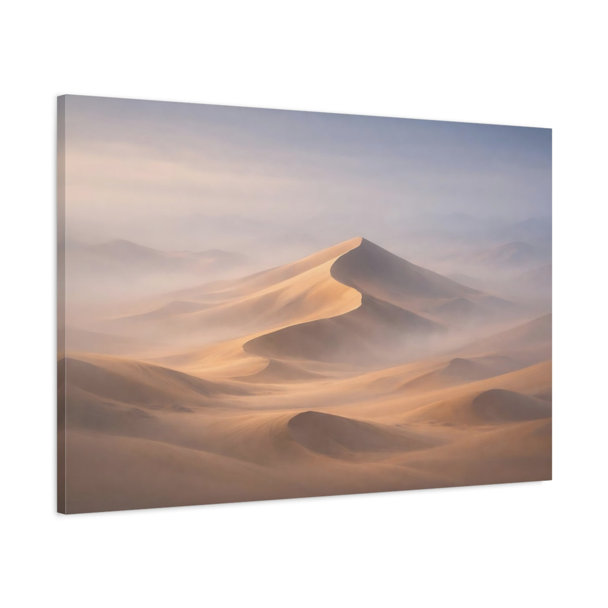 Mist Depth Desert Dunes Sand Nature - Canvas Wall Art Print