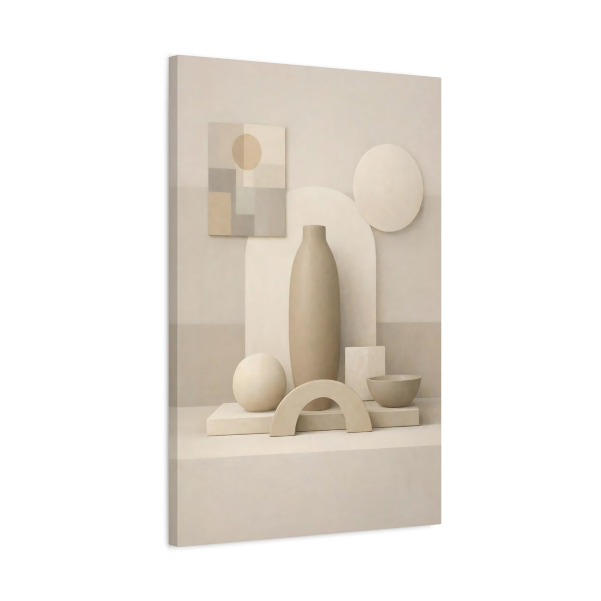 Abstract Geometric Forms Neutral Shapes - Canvas Wall Art Print