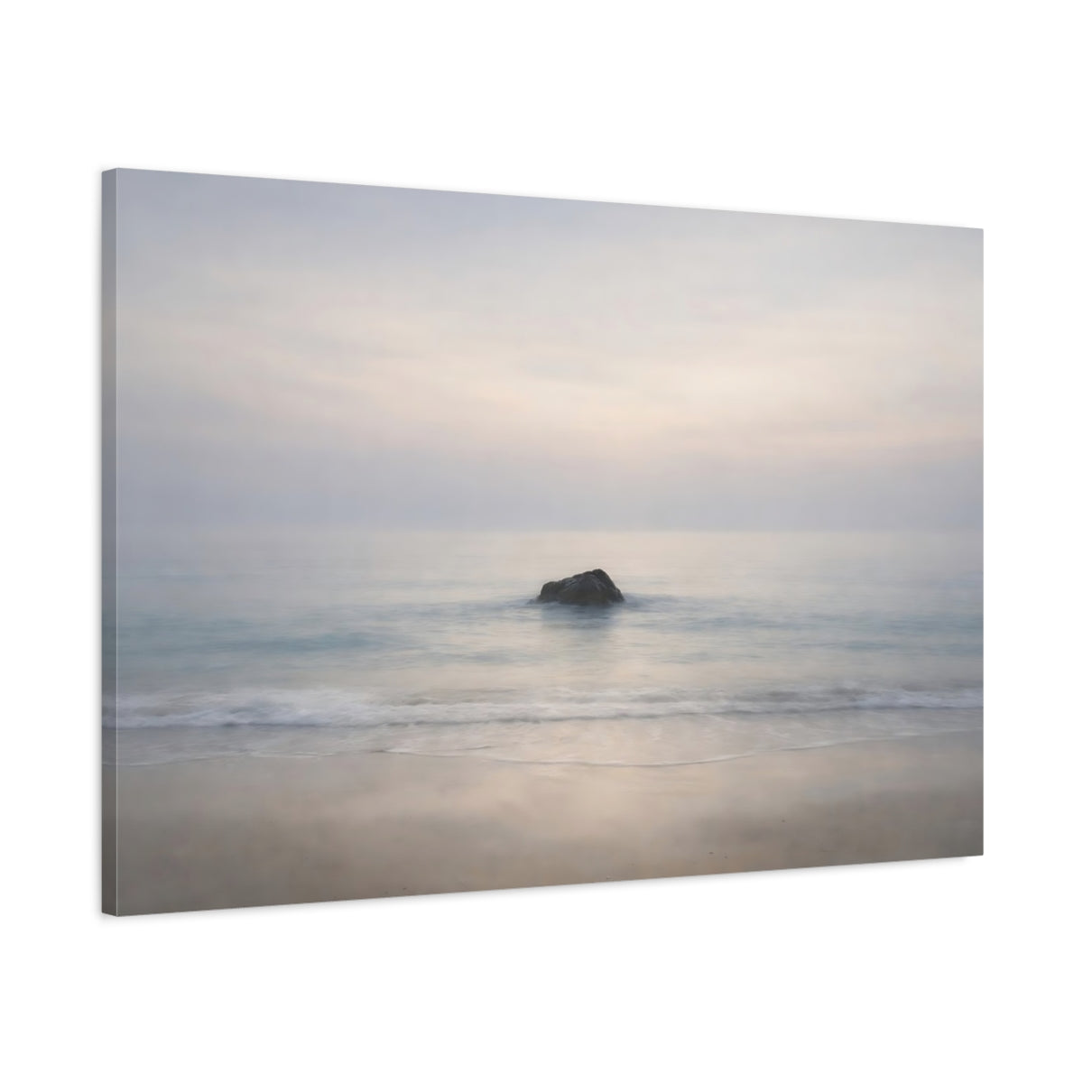 Wabi Sabi Seascape Beach Sea Rock Nature - Canvas Wall Art Print