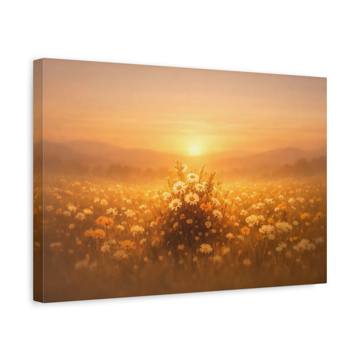 Golden Glow Flower Field Wildflowers Nature - Canvas Wall Art Print