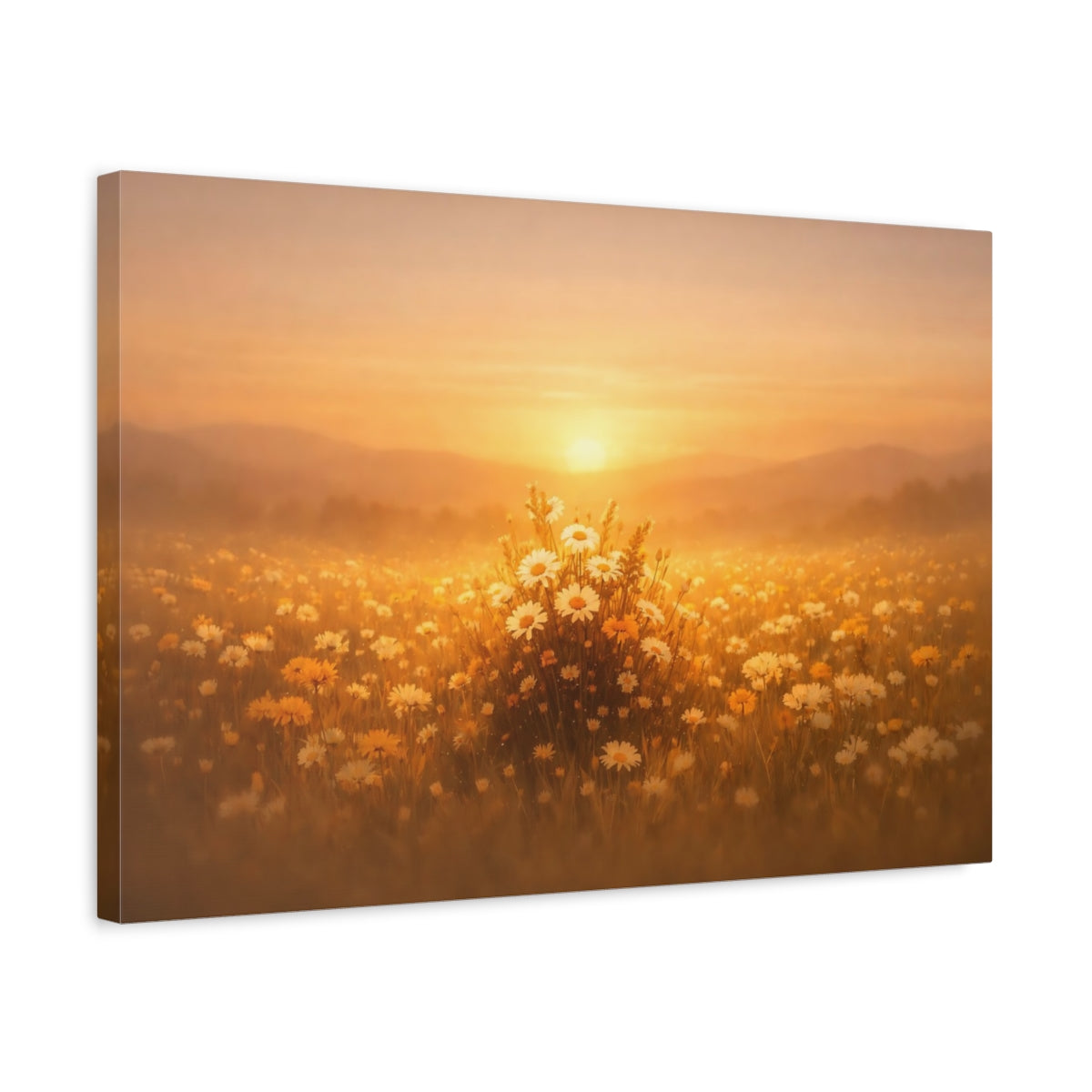 Golden Glow Flower Field Wildflowers Nature - Canvas Wall Art Print
