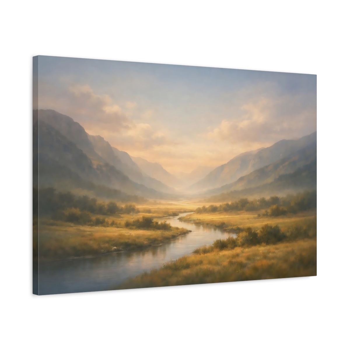 Abstract Sky Valley River Nature - Canvas Wall Art Print