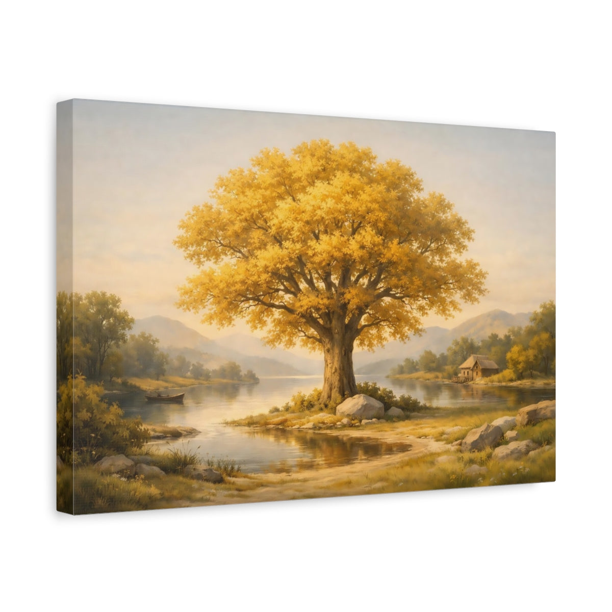 Vintage Golden Tree Nature - Canvas Wall Art Print