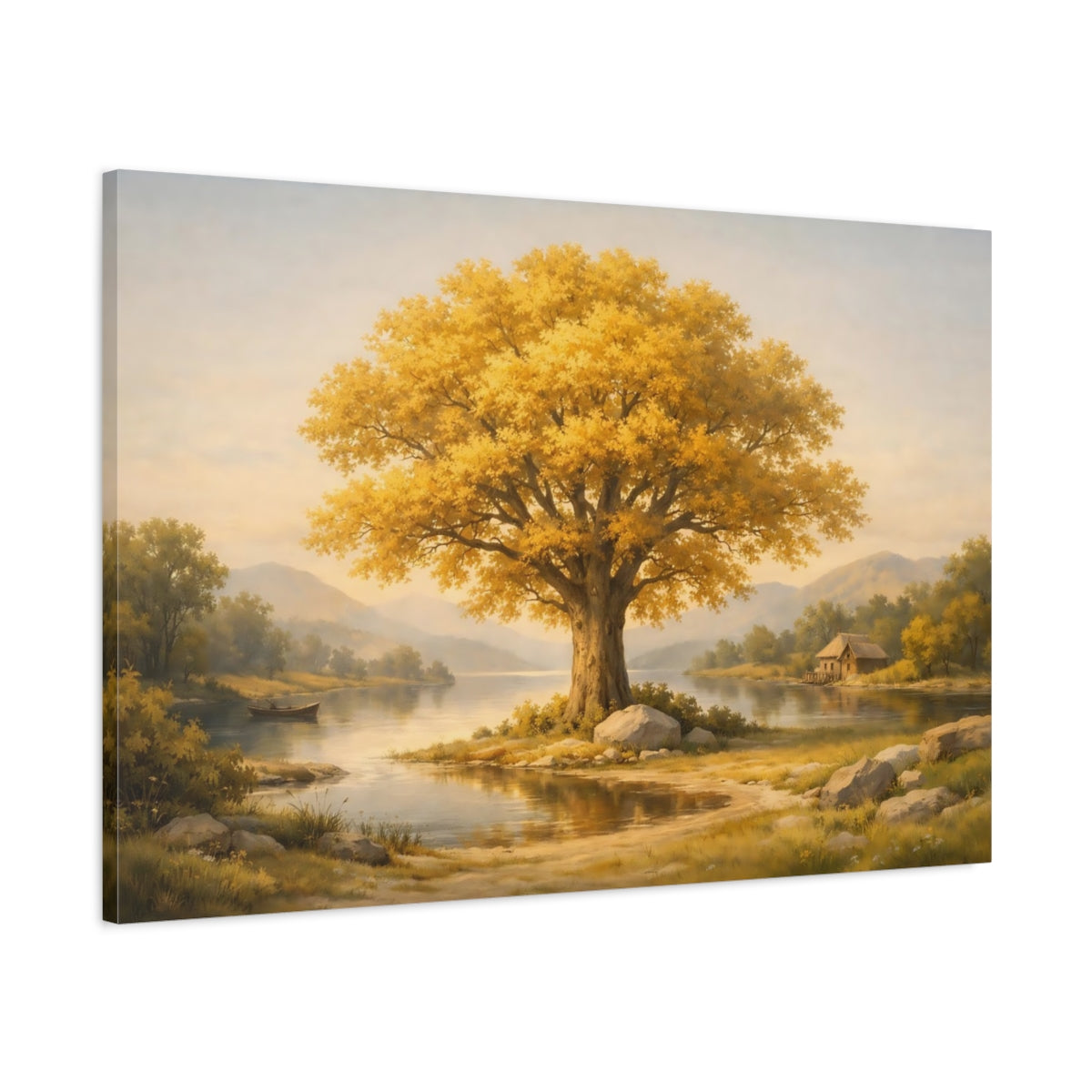 Vintage Golden Tree Nature - Canvas Wall Art Print