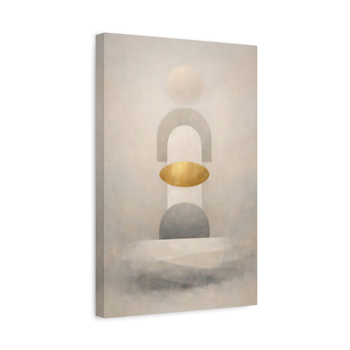 Abstract Geometric Shapes Muted Gold - Canvas Wall Art Print