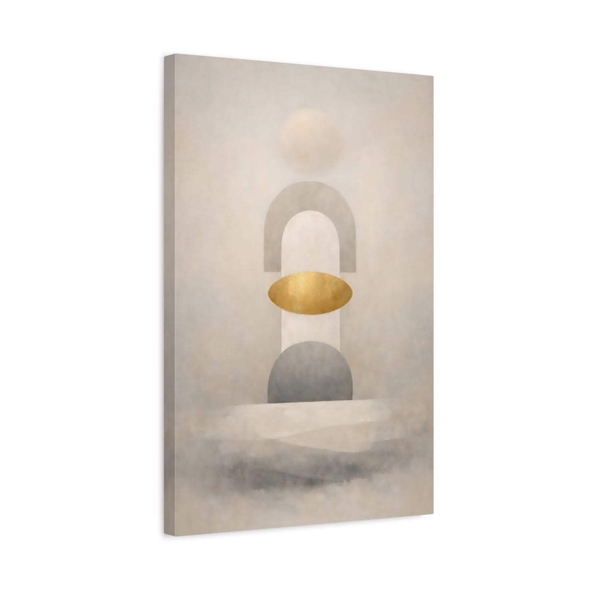 Abstract Geometric Shapes Muted Gold - Canvas Wall Art Print