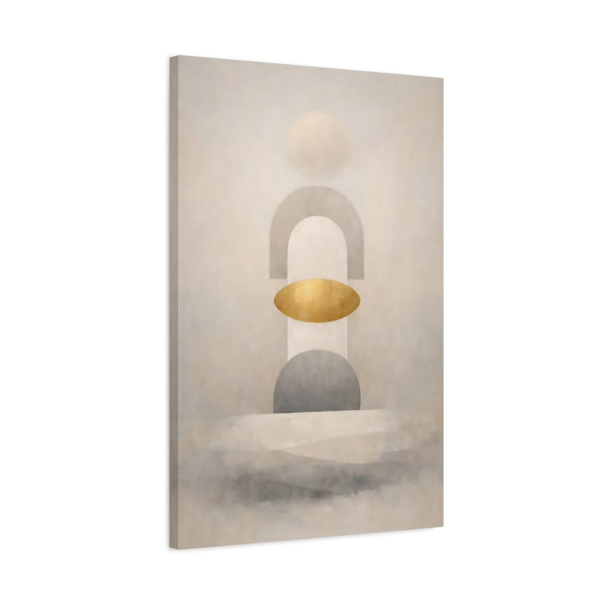 Abstract Geometric Shapes Muted Gold - Canvas Wall Art Print