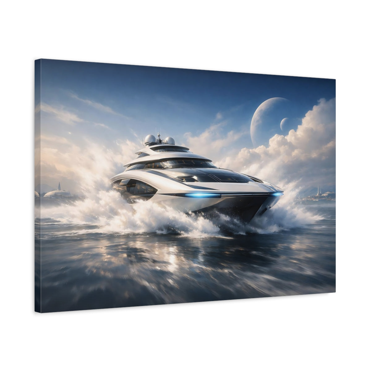 Science Fiction Luxury Yacht Futuristic - Canvas Wall Art Print