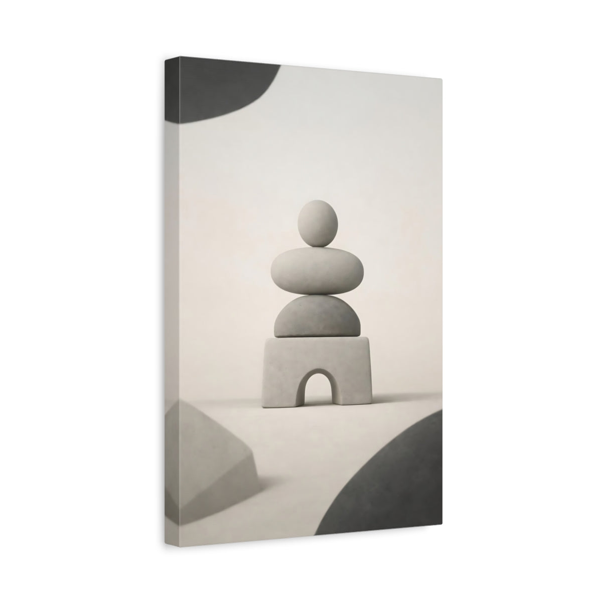 Abstract Stacked Stones Neutral - Canvas Wall Art Print