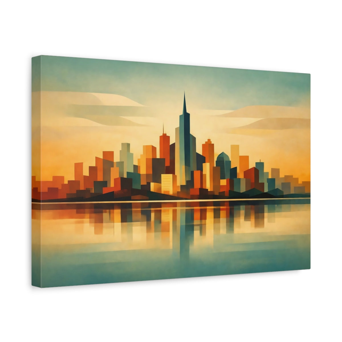 Tableau mural sur toile - Paysage urbain abstrait, moderne et vintage