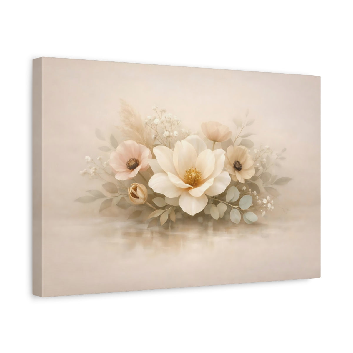 Tableau Imprimé Floral Moderne Neutre - Bouquet de Fleurs