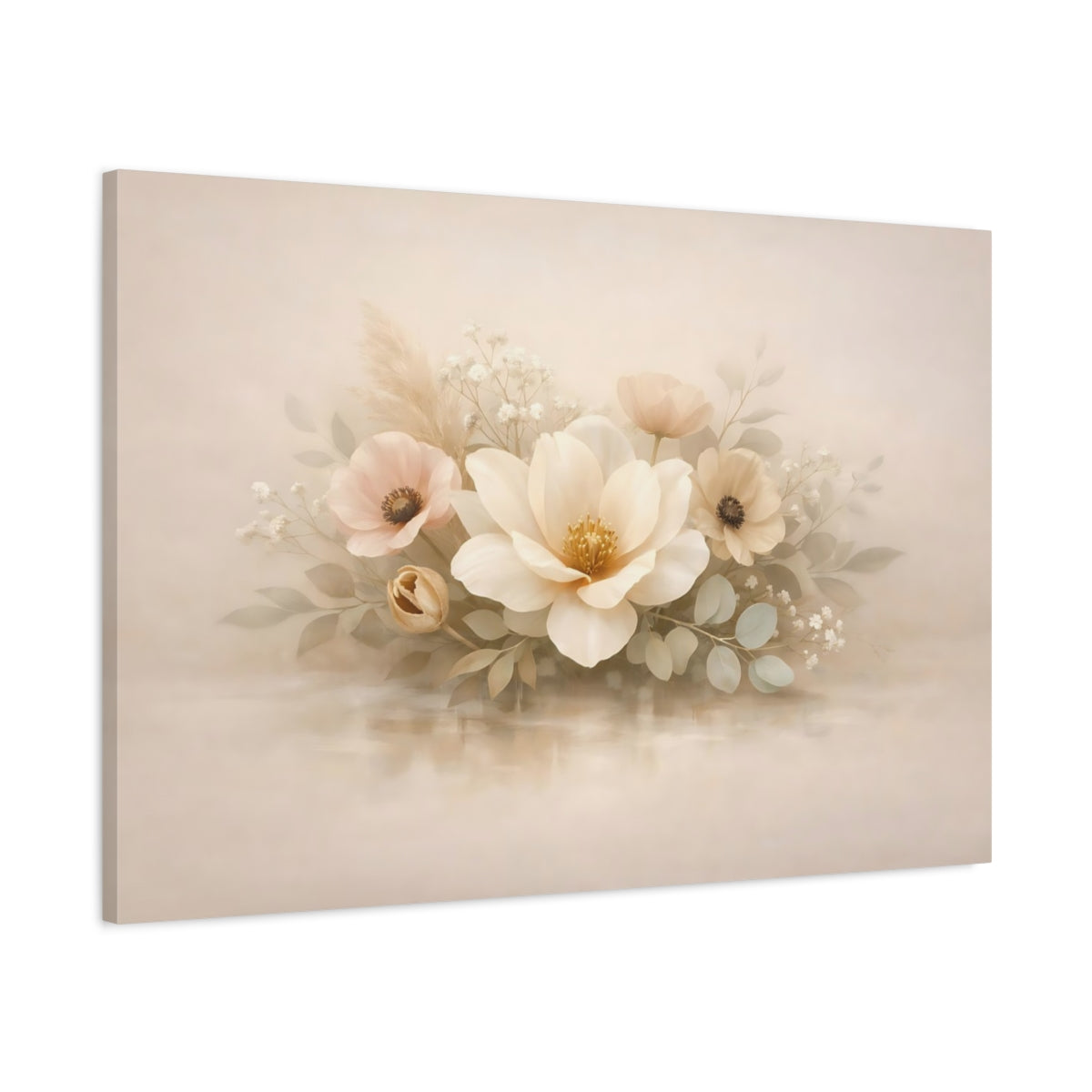 Tableau Imprimé Floral Moderne Neutre - Bouquet de Fleurs