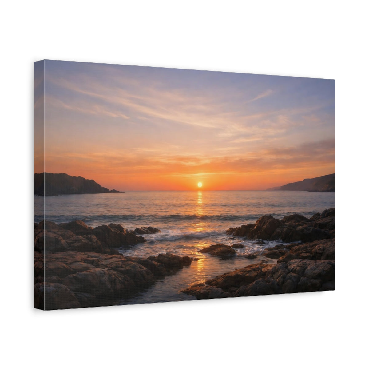 Coucher de soleil marin Côte Océan Nature - Impression sur Toile