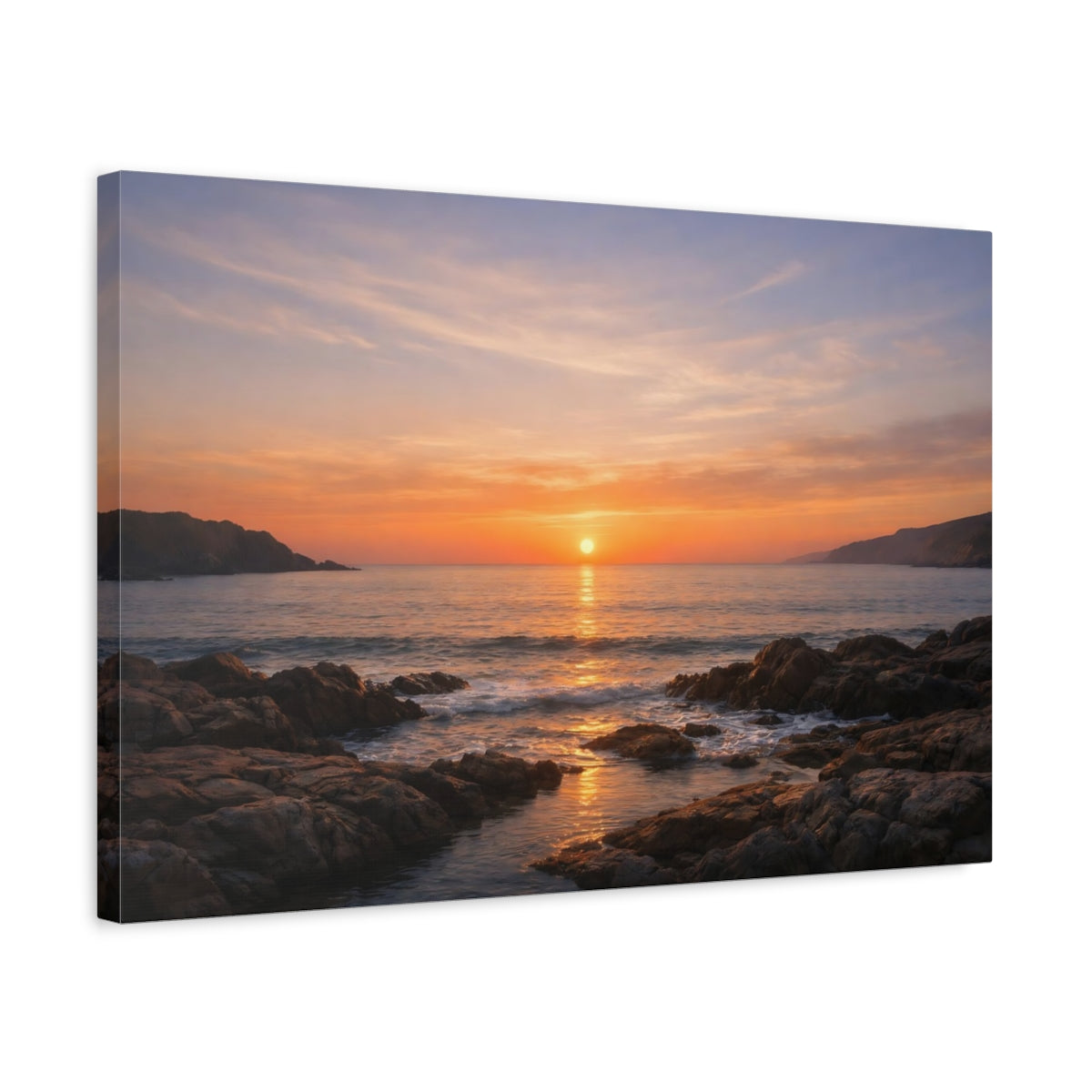 Coucher de soleil marin Côte Océan Nature - Impression sur Toile