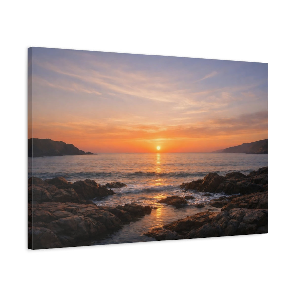 Coucher de soleil marin Côte Océan Nature - Impression sur Toile