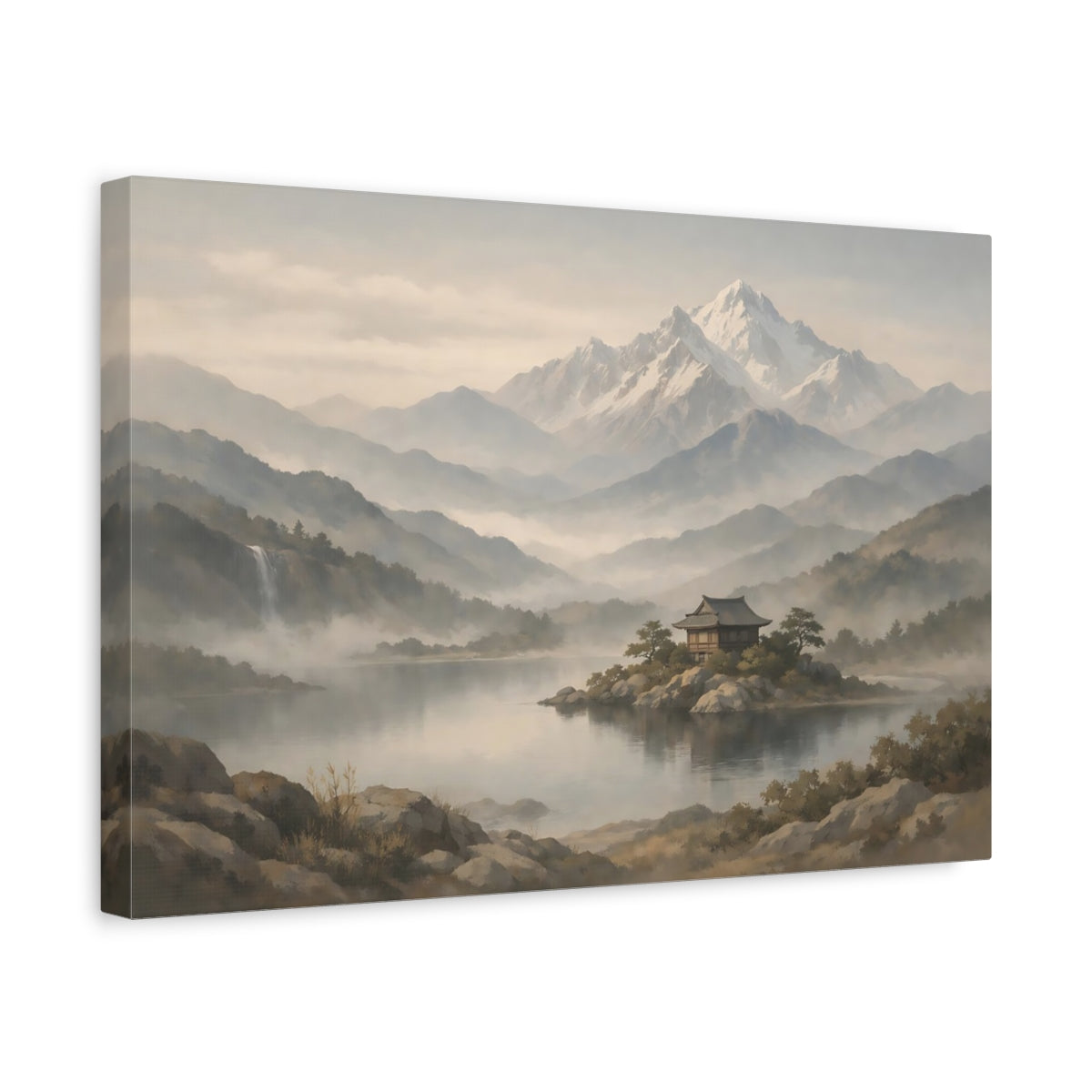 Wabi Sabi Mountain Serene Landscape Nature - Canvas Wall Art Print