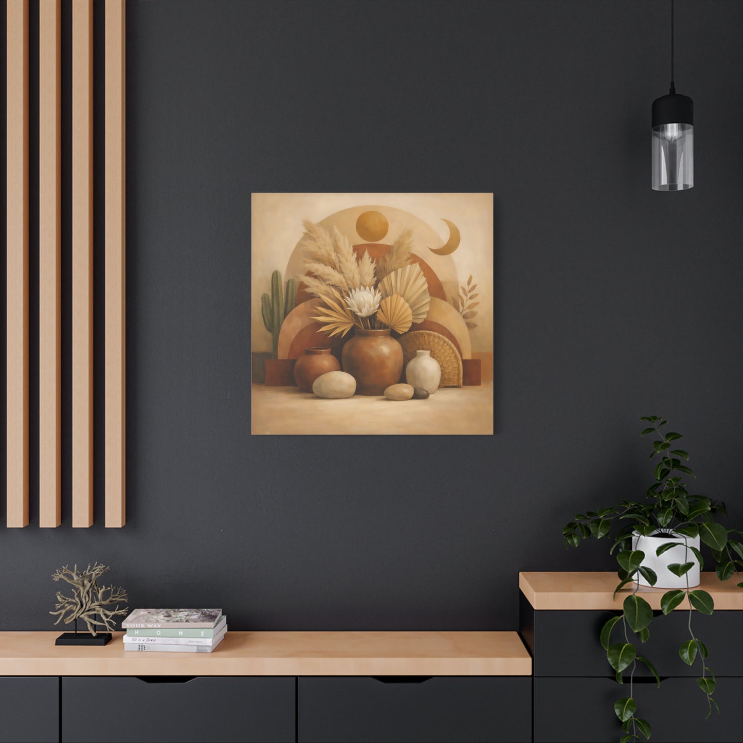 Nature Boho Still Life Brown And Beige - Canvas Wall Art Print