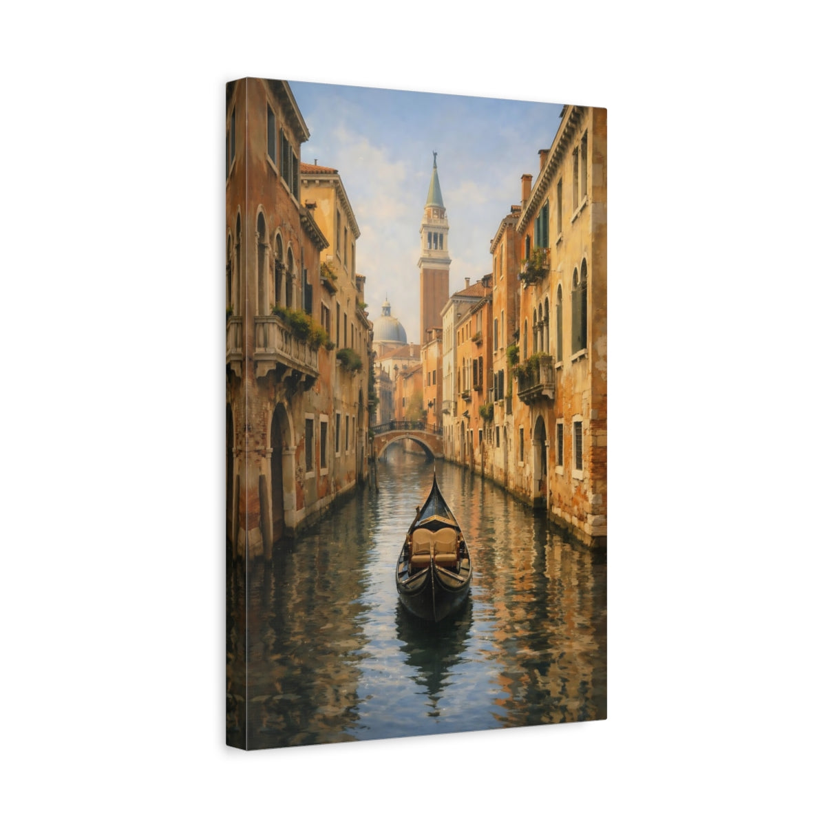 Vintage Venice Canal Scene - Canvas Wall Art Print