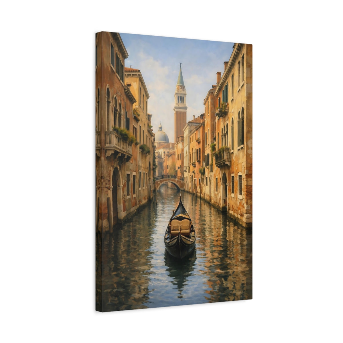 Vintage Venice Canal Scene - Canvas Wall Art Print