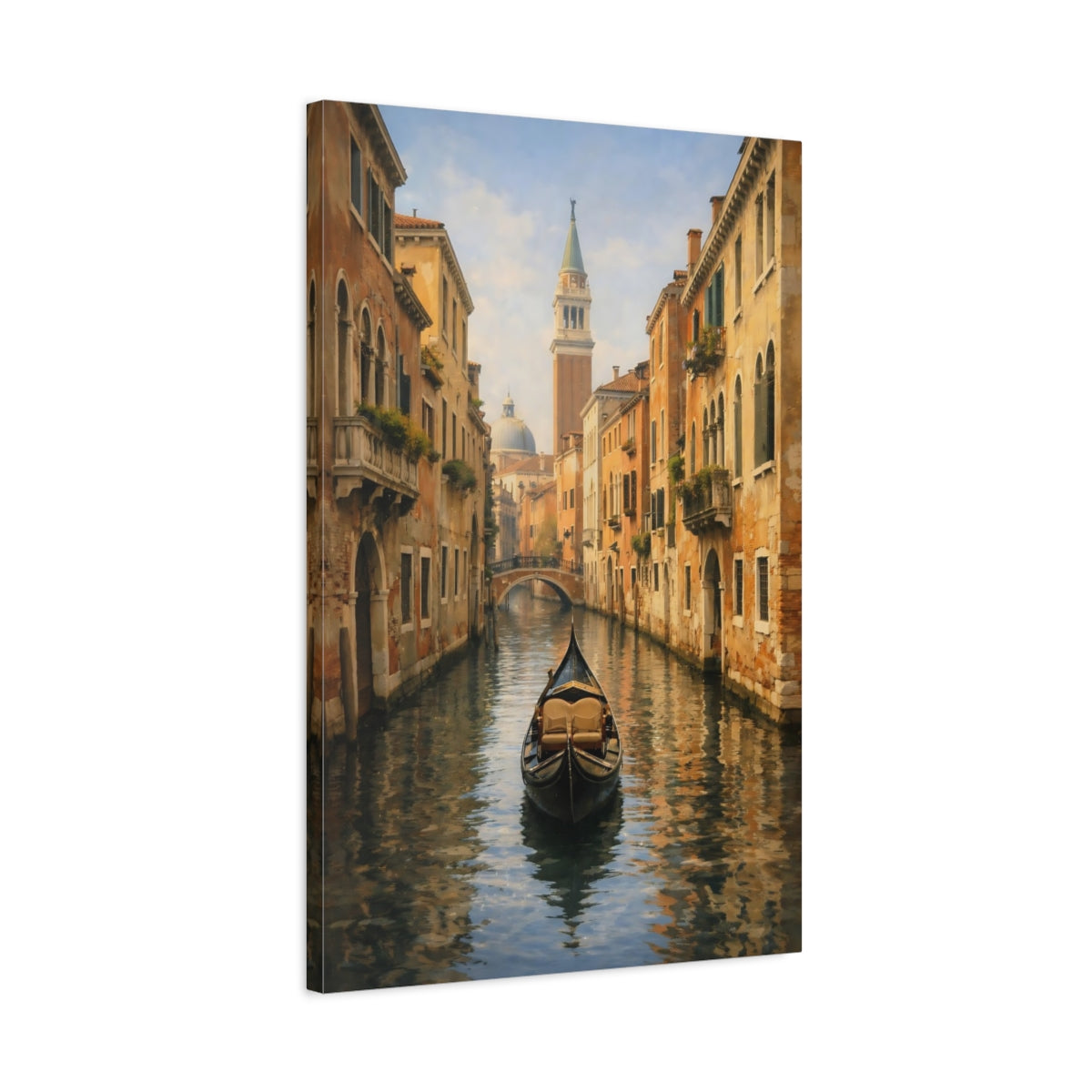Vintage Venice Canal Scene - Canvas Wall Art Print
