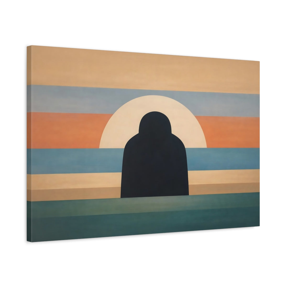 Vintage Contemporary Abstract Figure Silhouette Nature - Canvas Wall Art Print