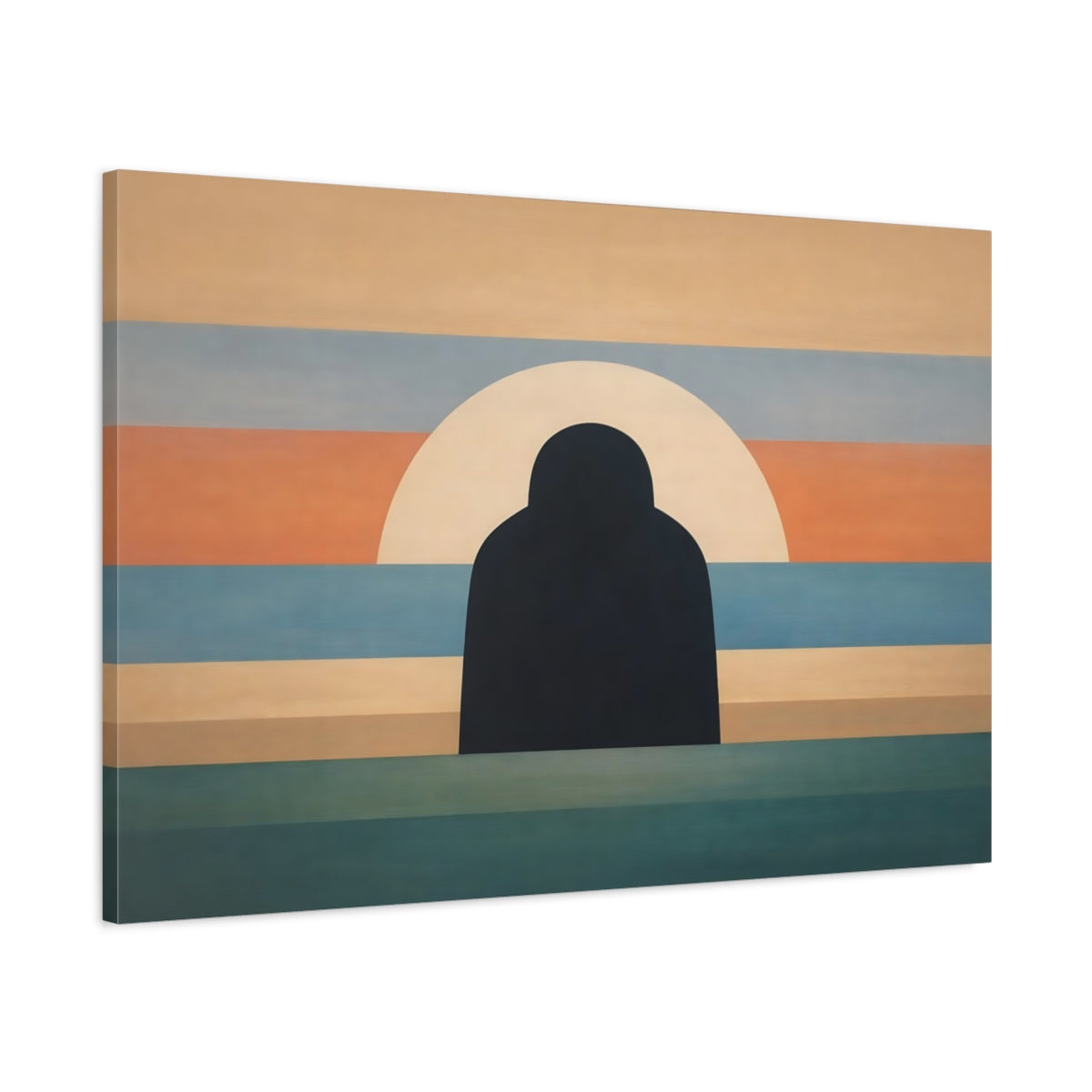 Vintage Contemporary Abstract Figure Silhouette Nature - Canvas Wall Art Print