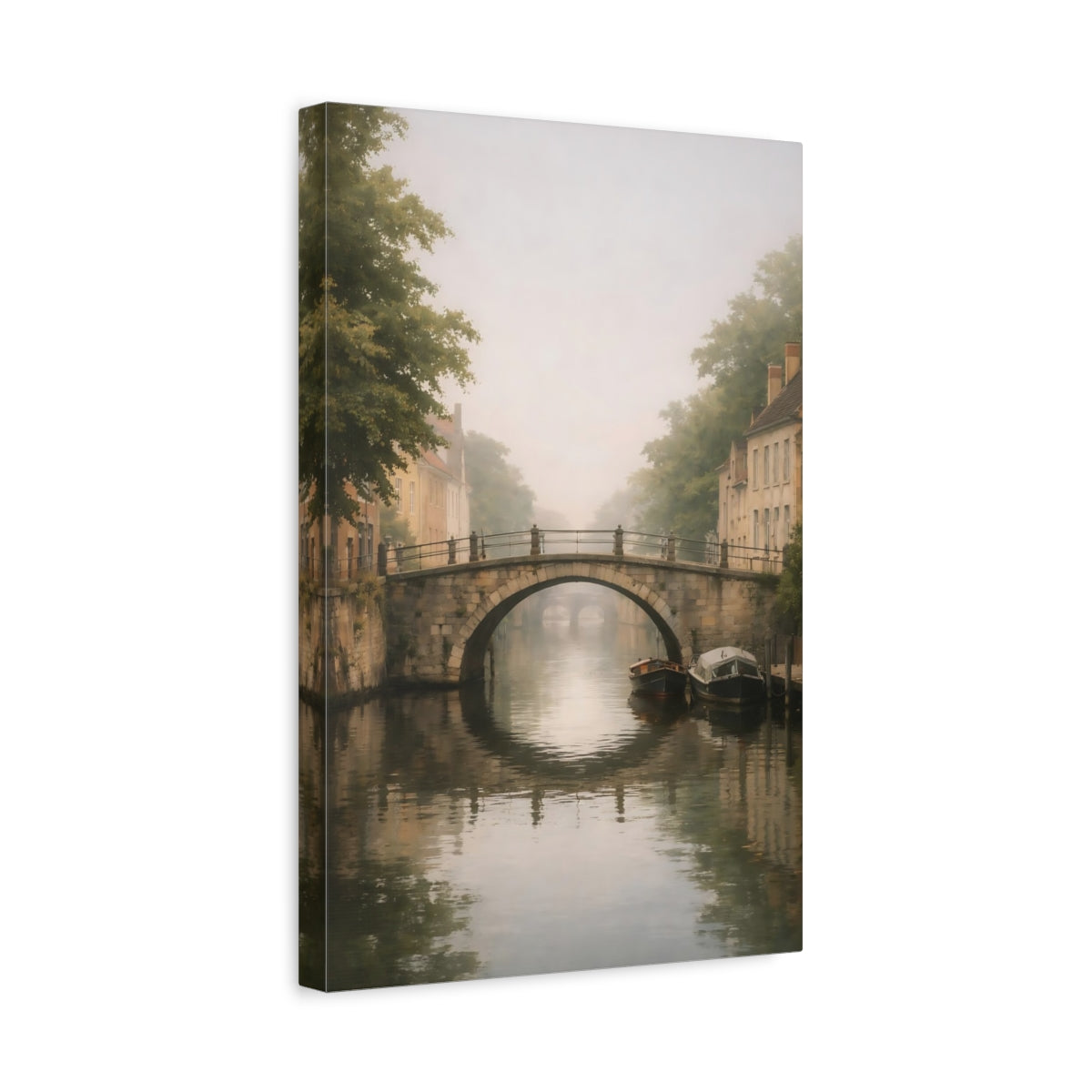 Nature Misty Canal - Canvas Wall Art Print