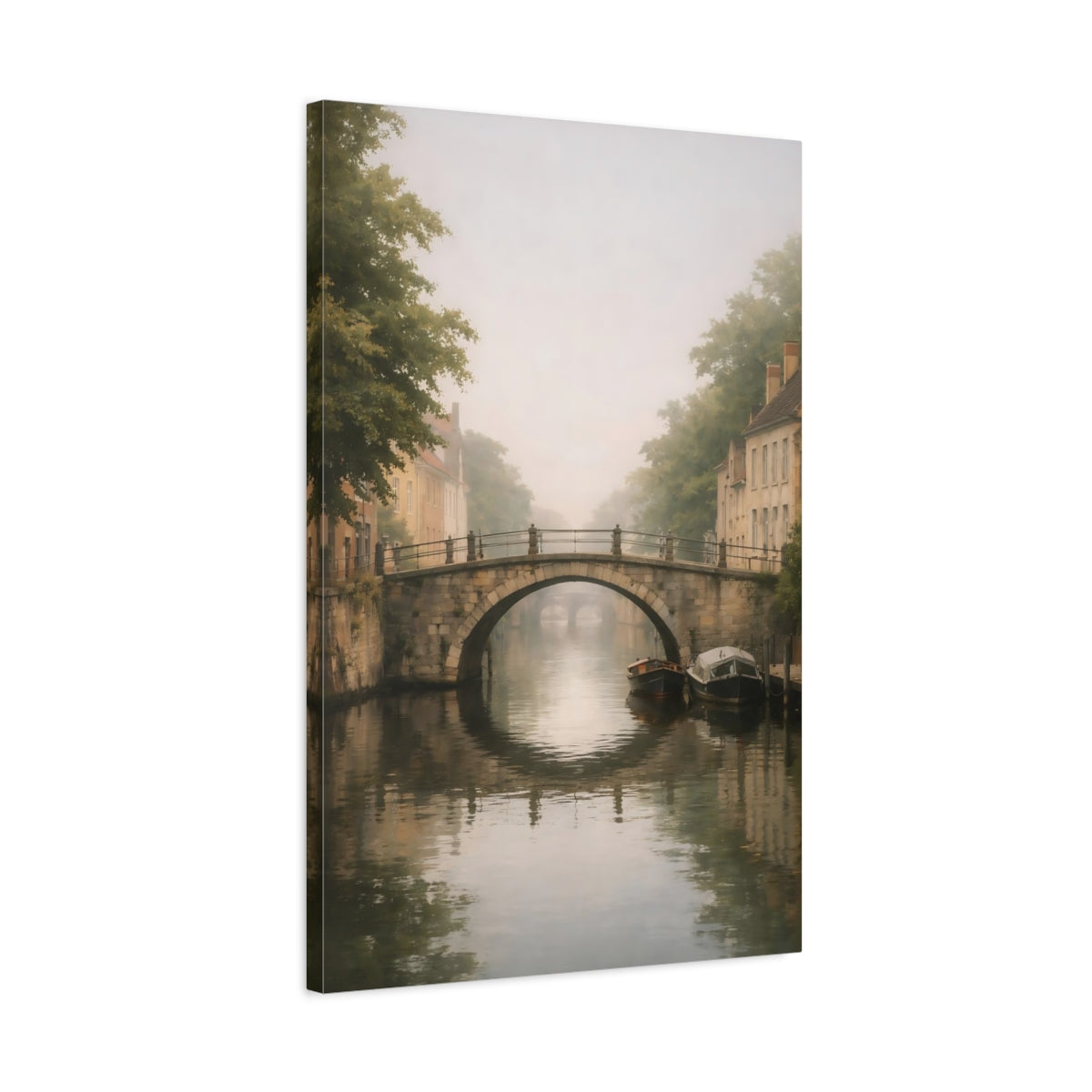 Nature Misty Canal - Canvas Wall Art Print