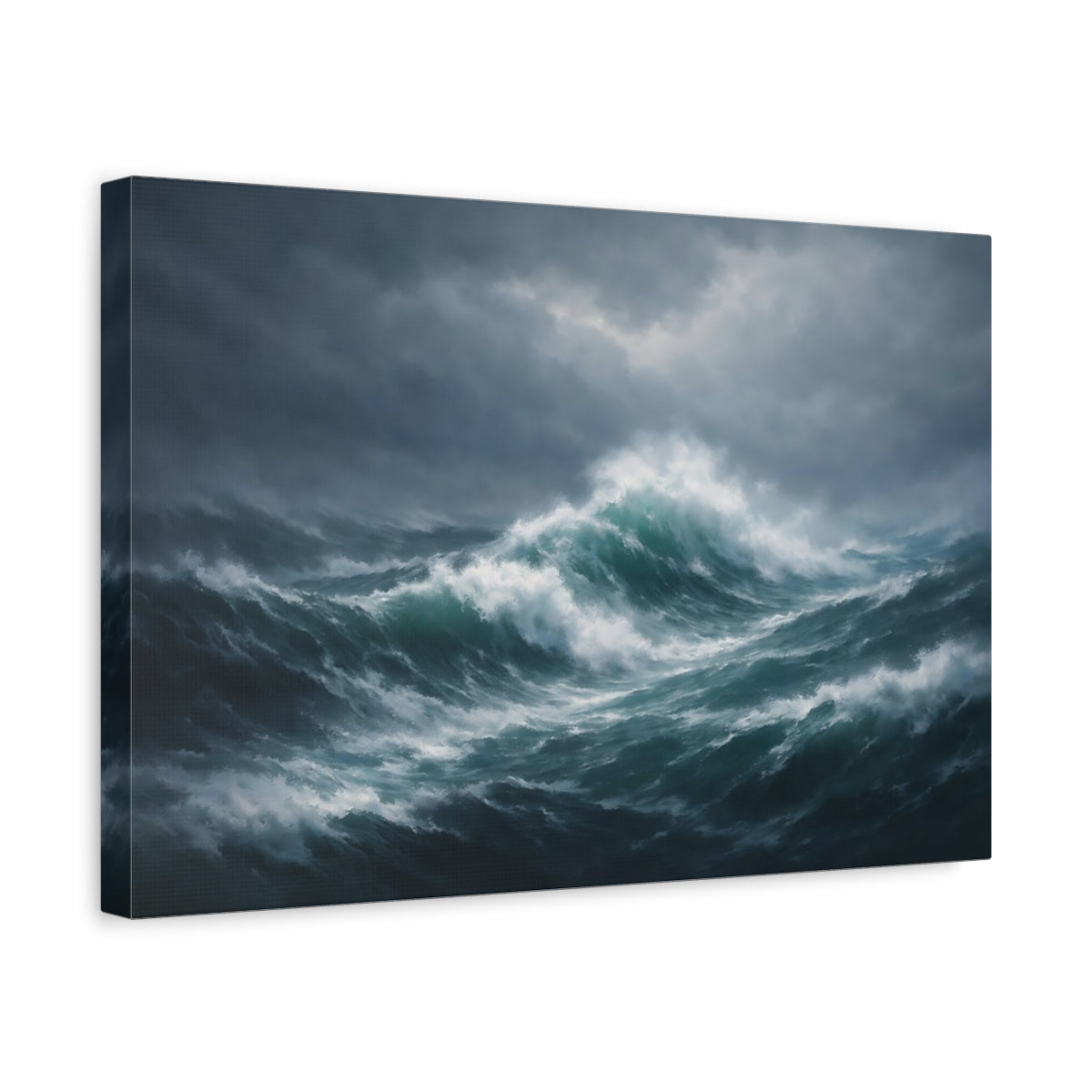 Abstract Stormy Ocean Waves Nature - Canvas Wall Art Print