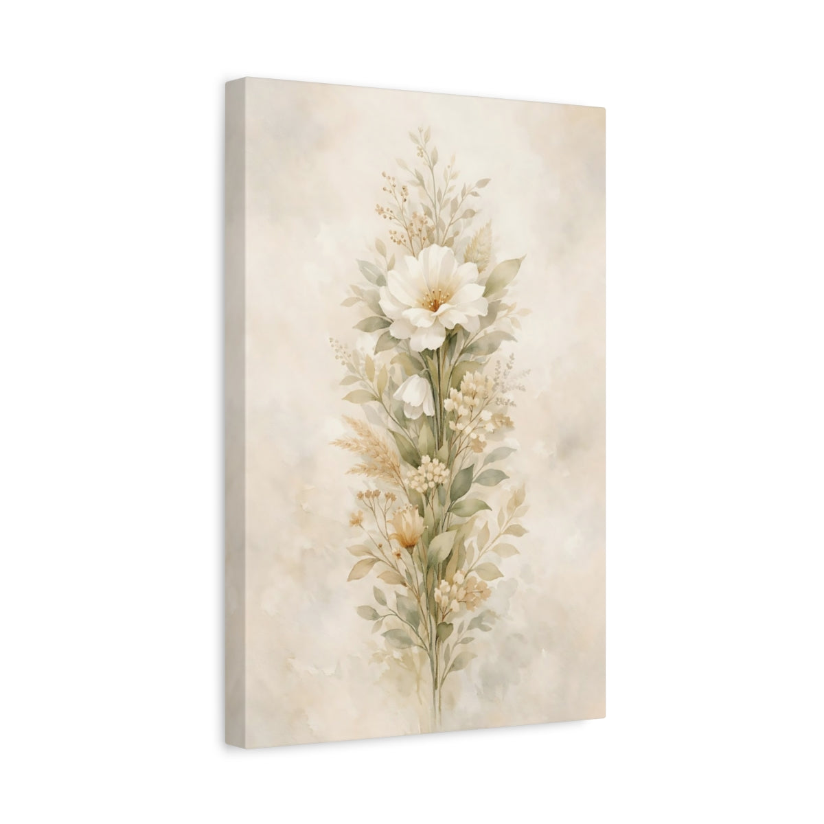 Side Mockup 4. Floral Floral Arrangement Watercolor Floral shown as stretched canvas wall art