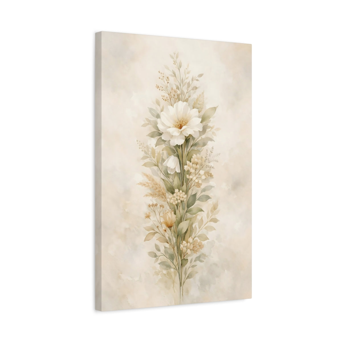 Side Mockup 3. Floral Floral Arrangement Watercolor Floral shown as stretched canvas wall art