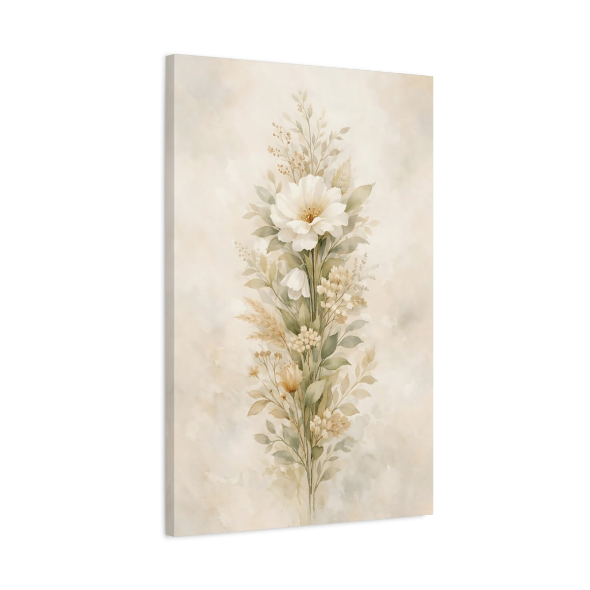Side Mockup 2. Floral Floral Arrangement Watercolor Floral shown as stretched canvas wall art