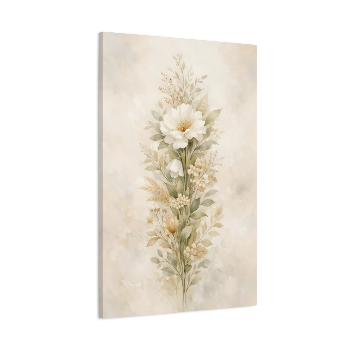 Side Mockup 1. Floral Floral Arrangement Watercolor Floral shown as stretched canvas wall art