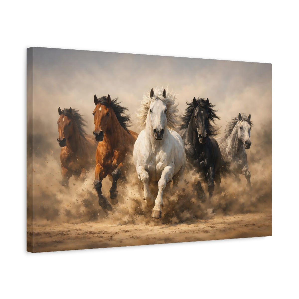 Running Horses Animals - Canvas Wall Art Print