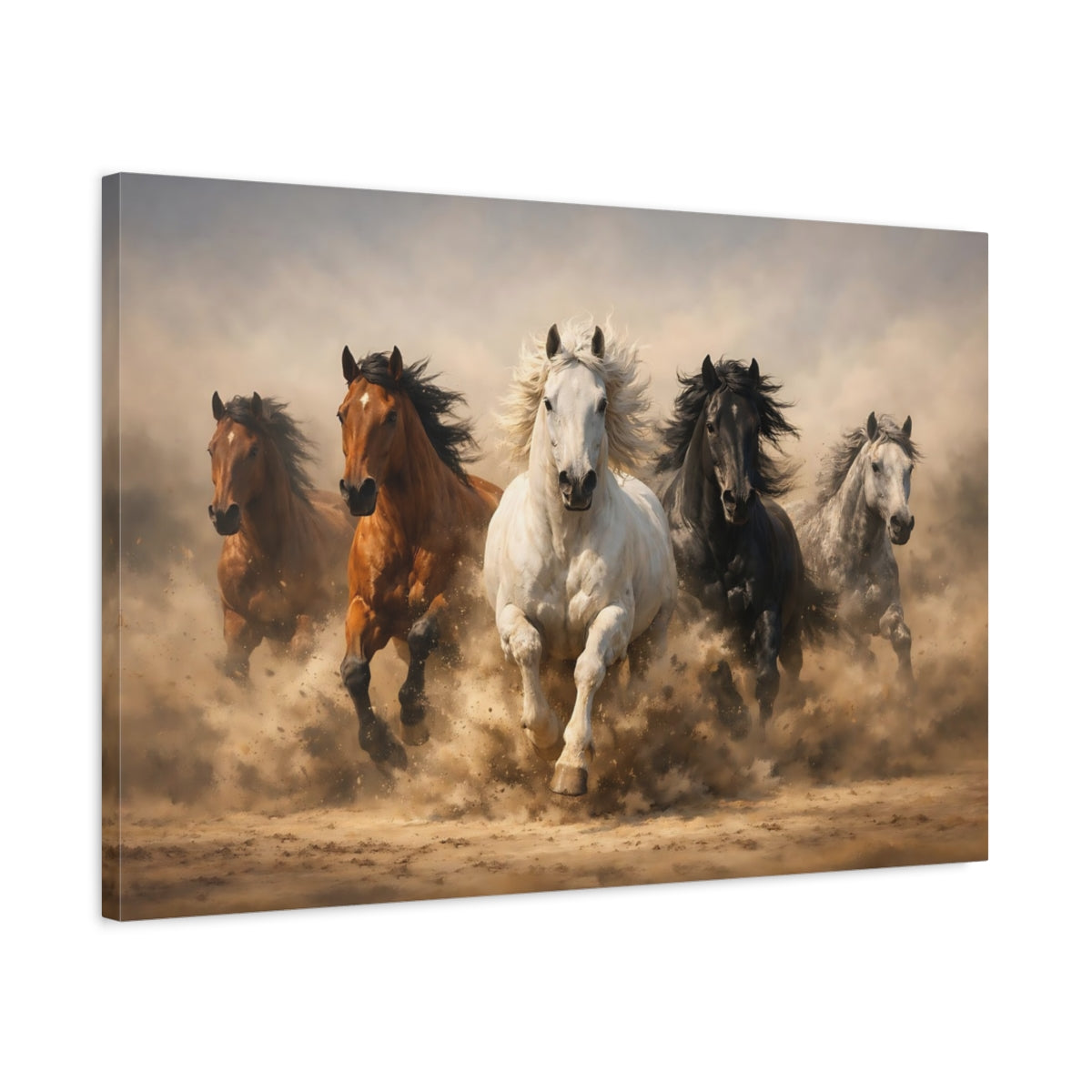Running Horses Animals - Canvas Wall Art Print